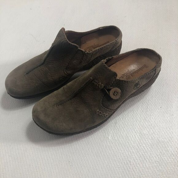 TIMBERLAND Womens Shoes 7M Brown Leather Wedge - Picture 4 of 7